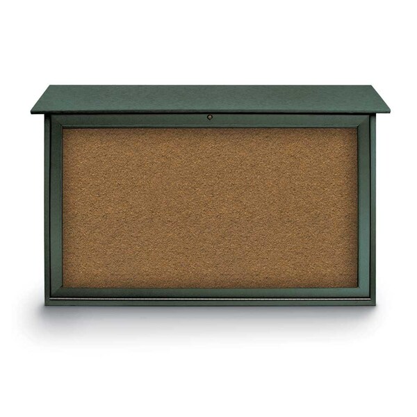 United Visual Products Indoor Enclosed Combo Board, 42"x32", Bronze Frame/Blue & Cork UVCB4232BZ-BLUE-CORK - main